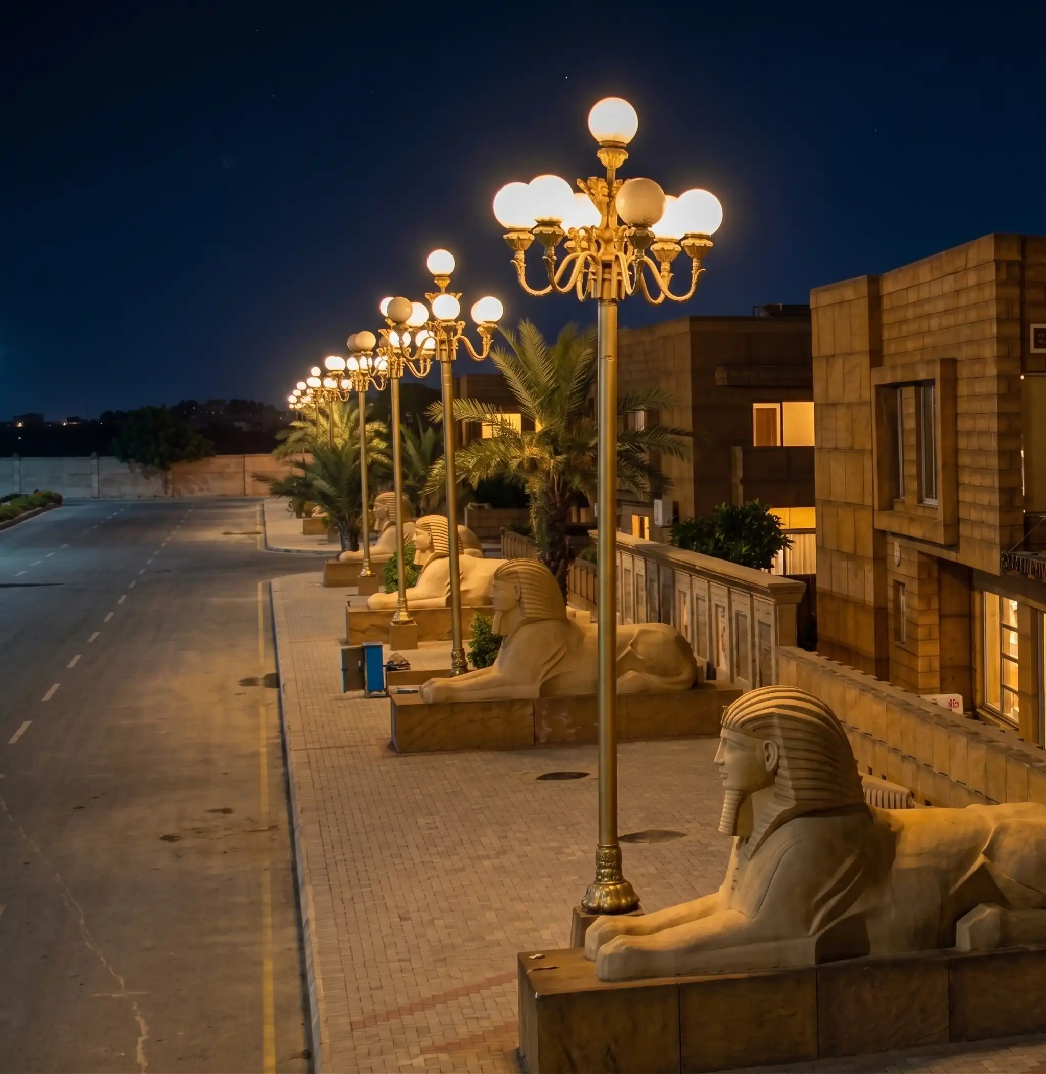 Decorative lighting project at night