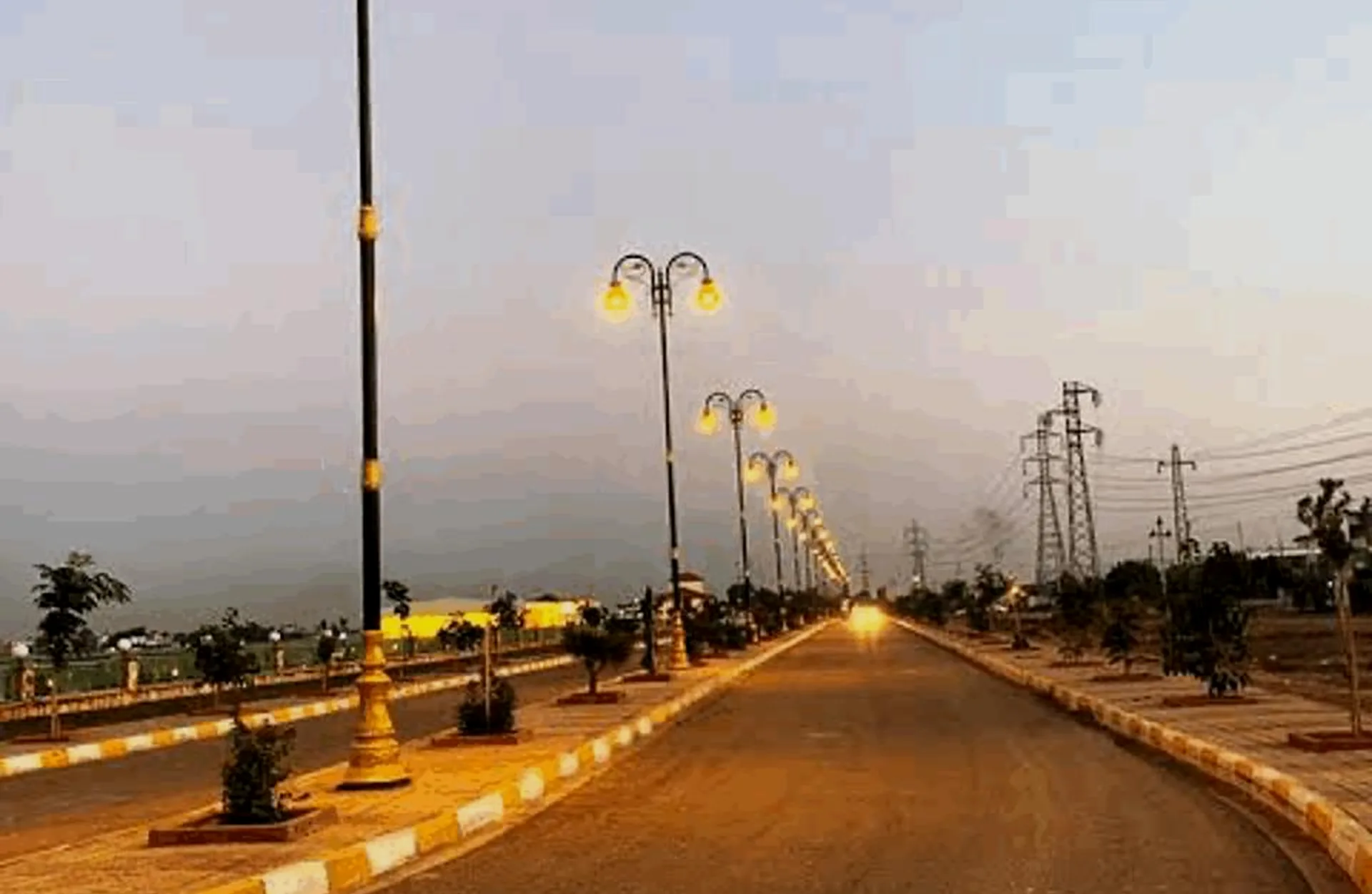 Road lighting project with decorative poles