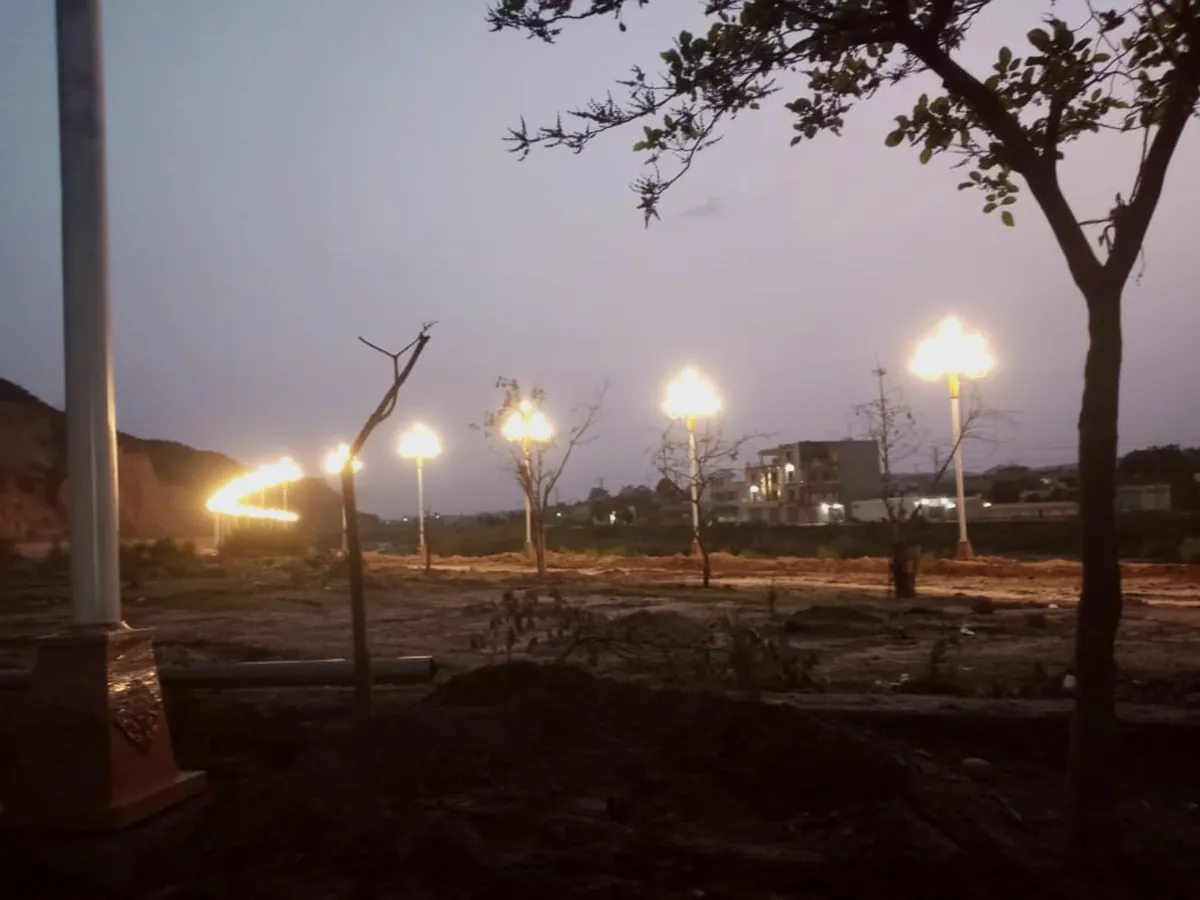 Decorative lighting project at night